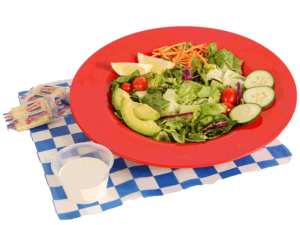 Garden Salad served with ranch dressing and crackers