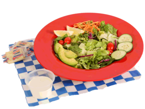 Garden Salad served with ranch dressing and crackers